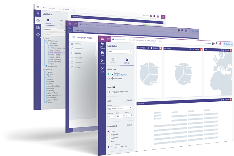 Capture d'écran du logiciel IoT magic Builder