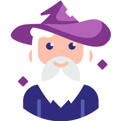 Un petit druide violet, c'est la mascotte de dDruid et représente l'équipe.